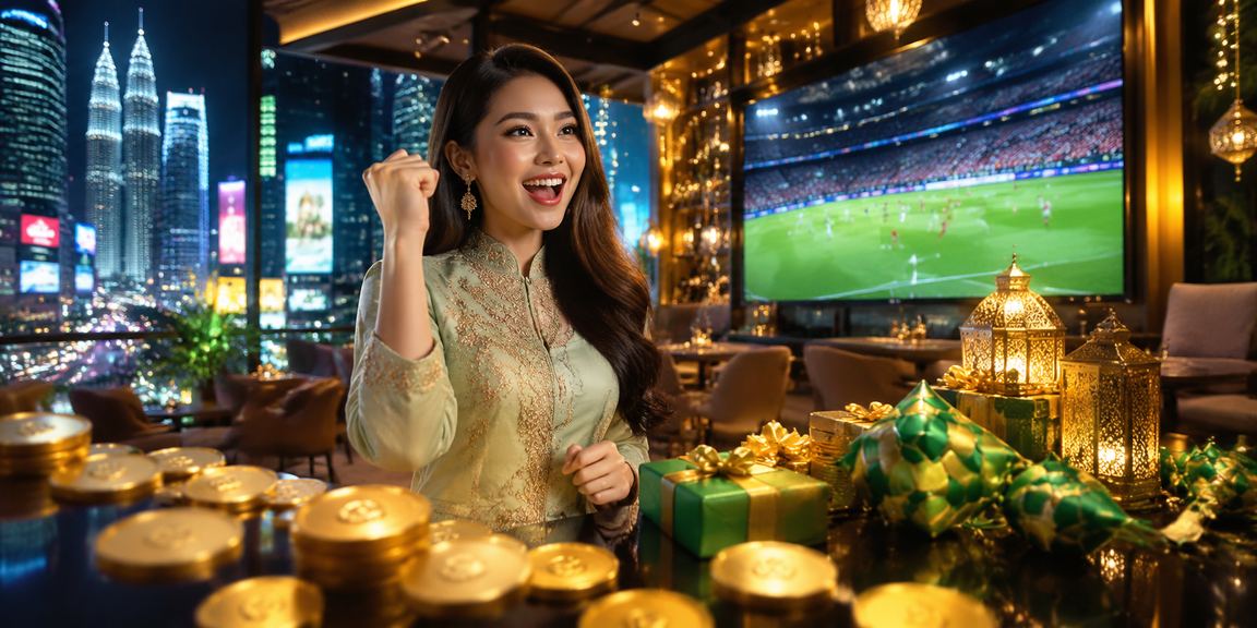 Kuala Lumpur casino entertainment atmosphere during the Hari Raya season with colourful lights