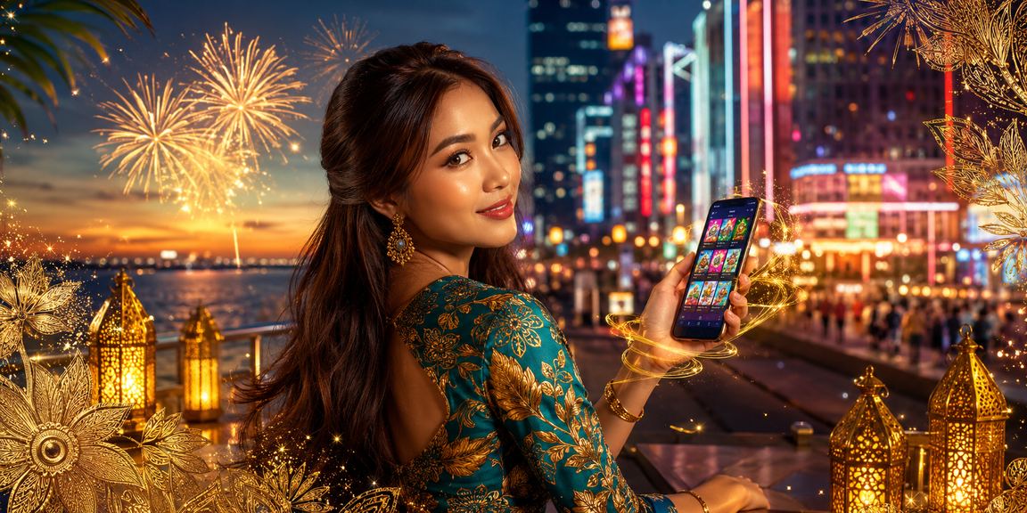 A modern Malay-style mobile online casino display in Kuala Lumpur, Malaysia